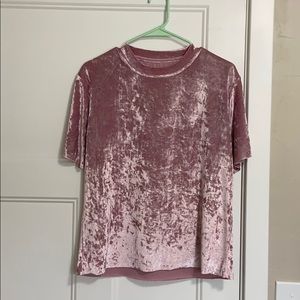 Velvet Pink Short Sleeve Top